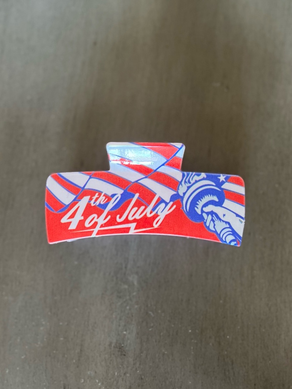 Statue of Liberty Torch July 4th USA American Flag 4" Lobster Claw Hair Clip